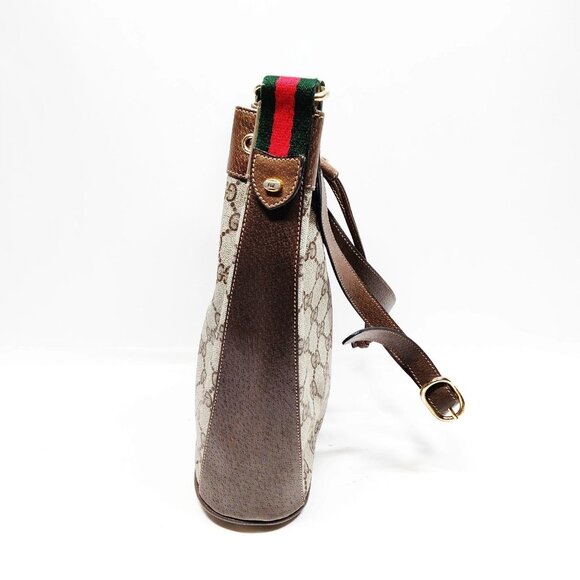Authentic Gucci Sherry Line Brown PVC Shoulder Bag mn381-120625 - Picture 4 of 16